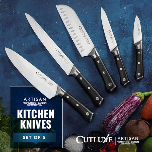 Cutluxe 5-Piece Chef's Knife Set with German Steel