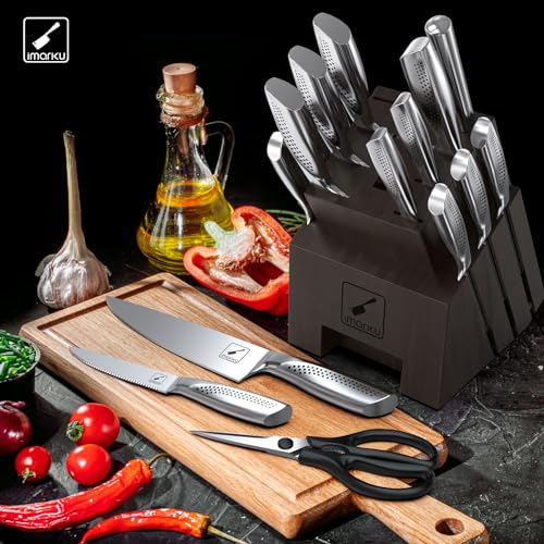 Imarku 16-Piece Japanese Knife Set with Block