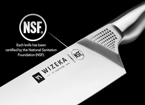 WIZEKA 15PCS Kitchen Knife Set, Professional Sharpener, Starry Sky