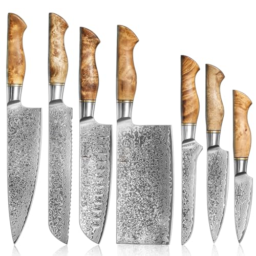 Damascus Kitchen Knife Set - 67-Layer Japanese Steel