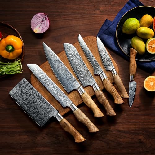 Damascus Kitchen Knife Set - 67-Layer Japanese Steel