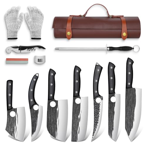13Pcs TIVOLI Butcher Knife Set with Roll Bag
