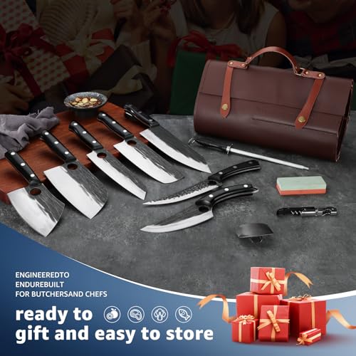 13Pcs TIVOLI Butcher Knife Set with Roll Bag