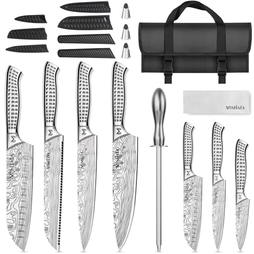 MOSFiATA 12 Pcs Japanese Stainless Steel Kitchen Knife Set