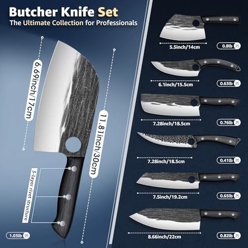 13Pcs TIVOLI Butcher Knife Set with Roll Bag
