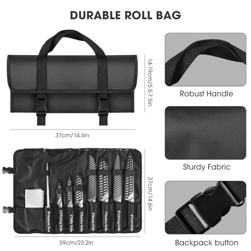 MOSFiATA 12 Pcs Japanese Stainless Steel Kitchen Knife Set