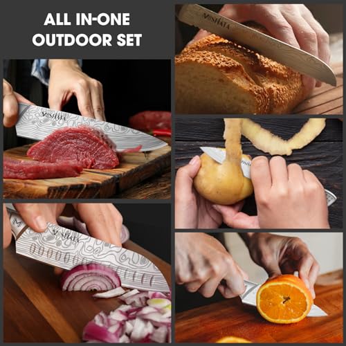 MOSFiATA 12 Pcs Japanese Stainless Steel Kitchen Knife Set