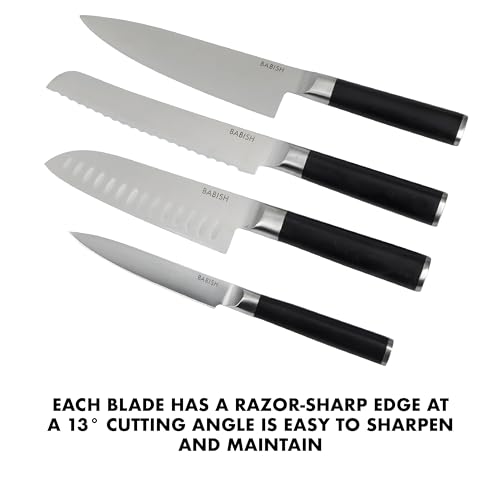 Babish 5-Piece German Steel Kitchen Knife Set