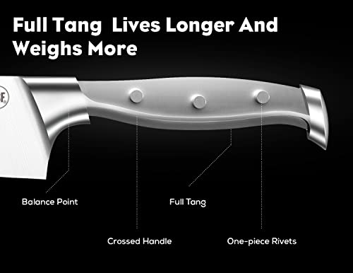 BRODARK 15-Piece Professional Chef Knife Set with Sharpener