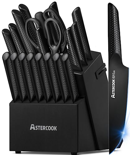 21 Piece Kitchen Knife Set with Built-in Sharpener