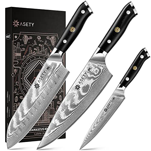 Damascus Knife Set: Ultra-Sharp, Professional Chef Knives, G10 Handle