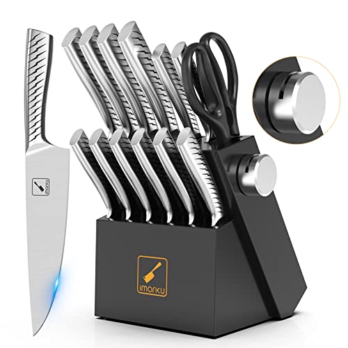 imarku 14PCS Knife Set with Lightning Stripes Handle