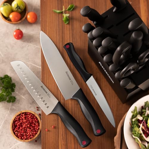 21-Piece Astercook Kitchen Knife Set with Sharpener Block