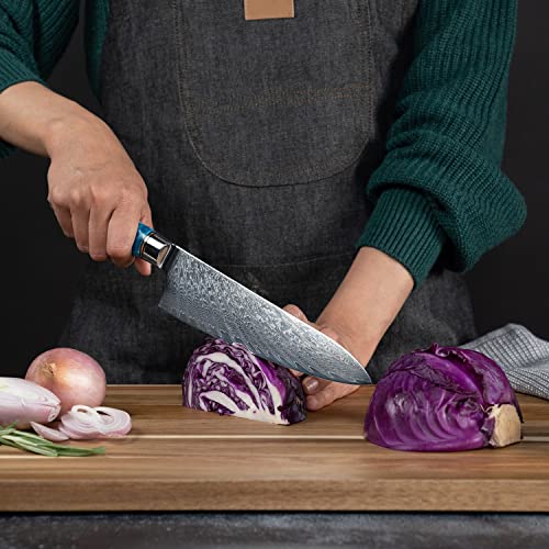 SENKEN 7-Piece Damascus Knife Set - Tsunami Collection