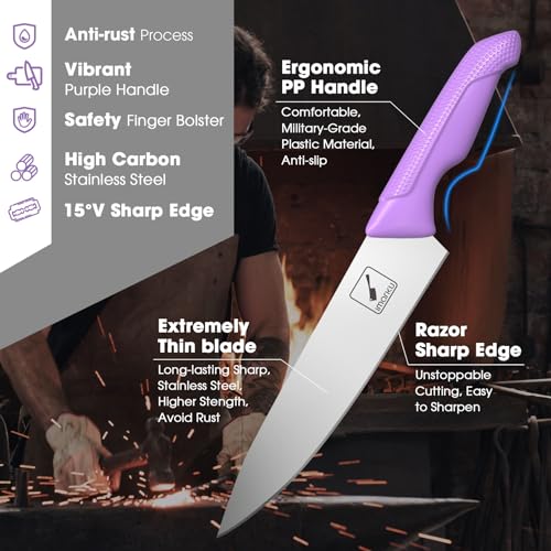 imarku Kitchen Knife Set with Built-in Sharpener & Block