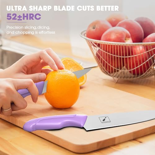 imarku Kitchen Knife Set with Built-in Sharpener & Block