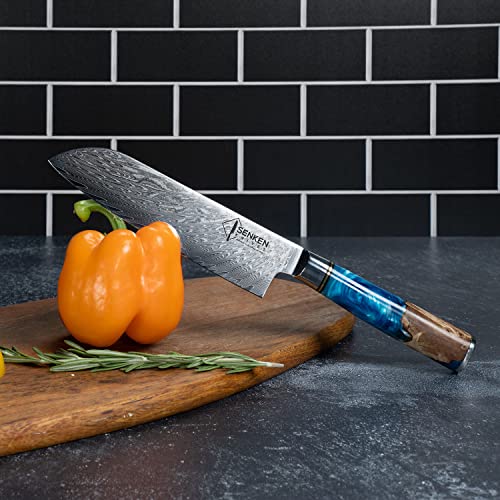 SENKEN 7-Piece Damascus Knife Set - Tsunami Collection