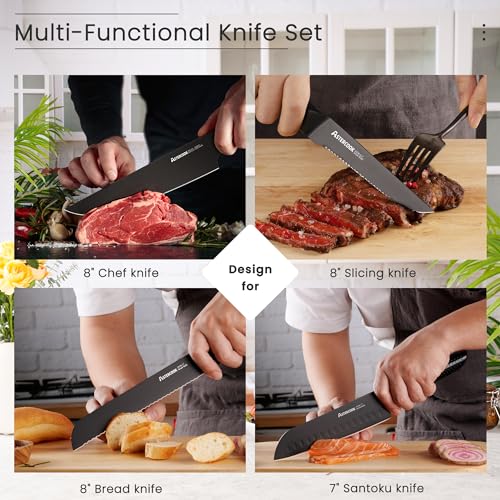 Astercook 15-Piece Chef Knives Set - German Stainless Steel