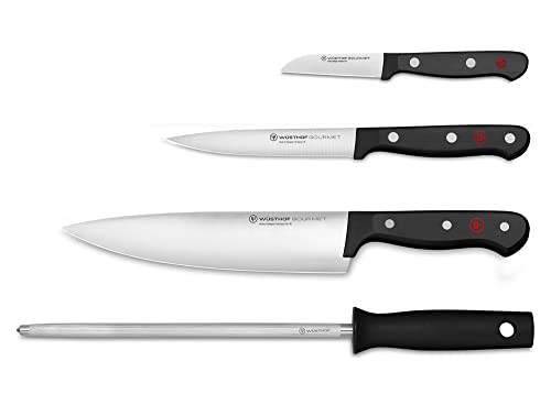 Wüsthof Gourmet 4-Piece Chef's Knife Set in Black
