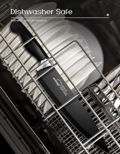 Amorston 15-Piece Knife Set with Sharpener Block