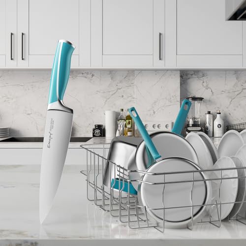 Emojoy 15-Piece Kitchen Knife Set with Sharpener Block