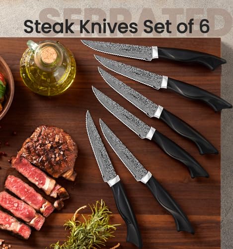 15 Piece Kitchen Knife Set with Built-In Sharpener