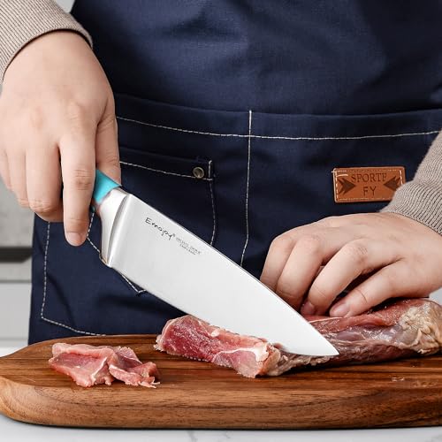 Emojoy 15-Piece Kitchen Knife Set with Sharpener Block