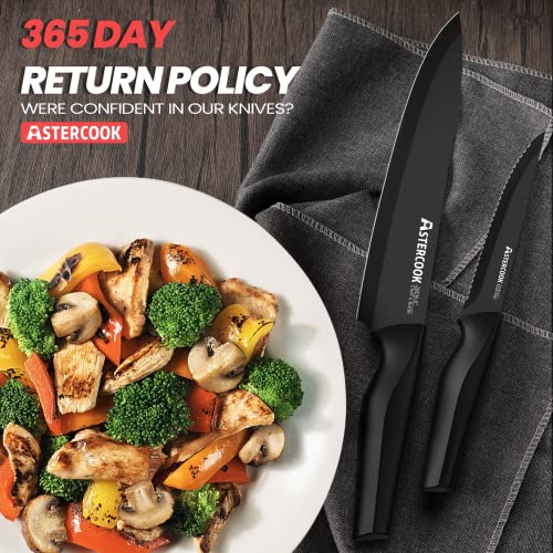 Astercook 21-Piece Knife Set with Sharpener and Block