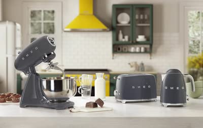 SMEG Retro Stand Mixer with Accessories in Slate Gray