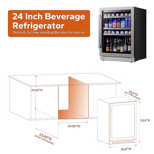 Ca'Lefort 24" Beverage Refrigerator for Home/Bar/Kitchen