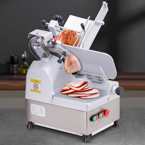 550W GARVEE Automatic Meat Slicer, 12" Carbon Blade