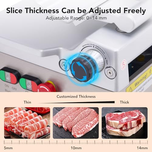 550W GARVEE Automatic Meat Slicer, 12" Carbon Blade