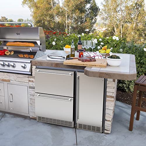 COTLIN 24 Inch Outdoor Double Drawer Fridge