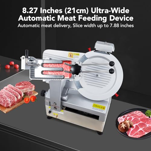 550W GARVEE Automatic Meat Slicer, 12" Carbon Blade