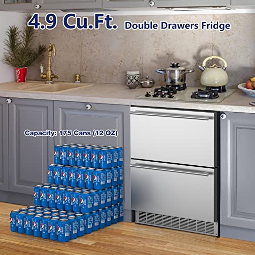 COTLIN 24 Inch Outdoor Double Drawer Fridge