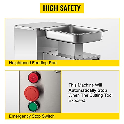 VEVOR Commercial Electric Meat Cutter 1100LB/H 750W 3mm Blade