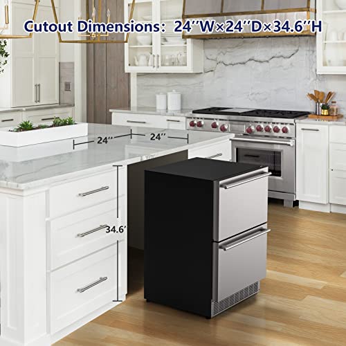 COTLIN 24 Inch Outdoor Double Drawer Fridge