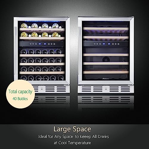 Kalamera 24" Wine Cooler, 46 Bottle - Dual Zone