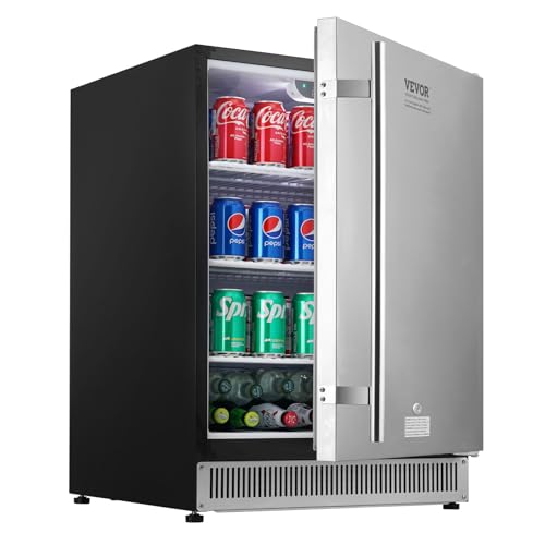VEVOR Undercounter Beverage Cooler, 24-inch, 185QT/175 Cans