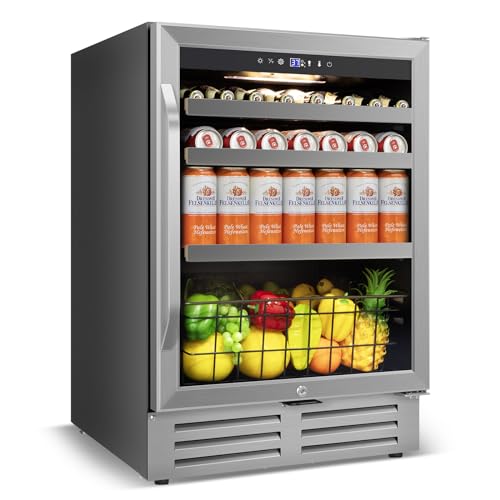 24" Velivi Beverage Fridge: Built-In Cooler for Drinks