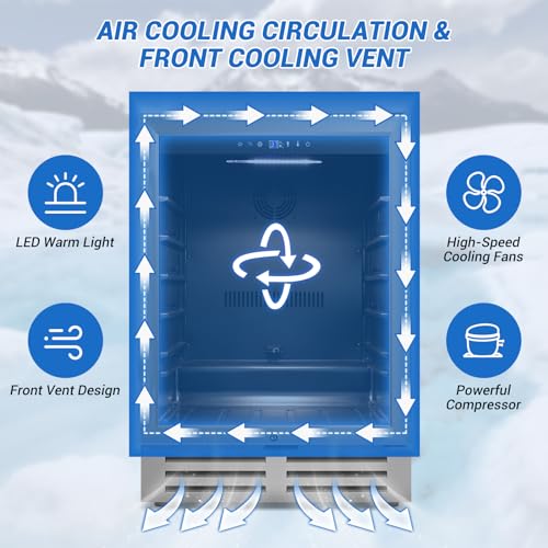 24" Velivi Beverage Fridge: Built-In Cooler for Drinks