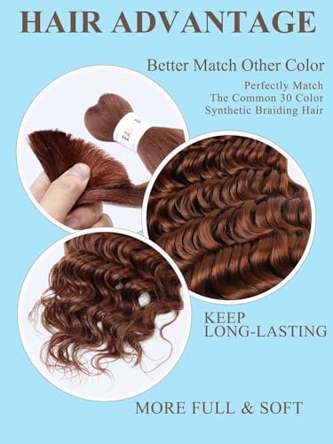 18" Brazilian Auburn Curly Hair Bundle - Water Wave