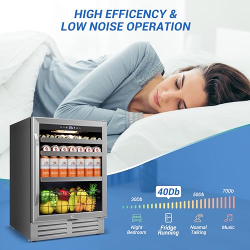 24" Velivi Beverage Fridge: Built-In Cooler for Drinks