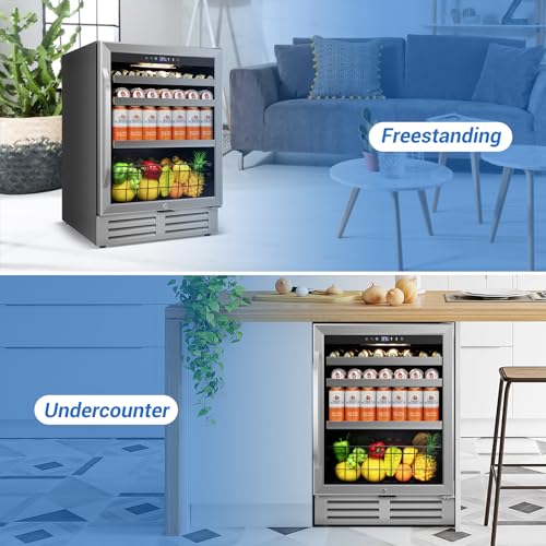 24" Velivi Beverage Fridge: Built-In Cooler for Drinks