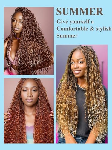 18" Brazilian Auburn Curly Hair Bundle - Water Wave