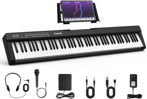 88 Key Digital Piano with Bluetooth and Sustain Pedal