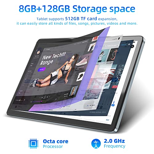 10" Tablet with Octa-Core Processor, Android 12, 128GB