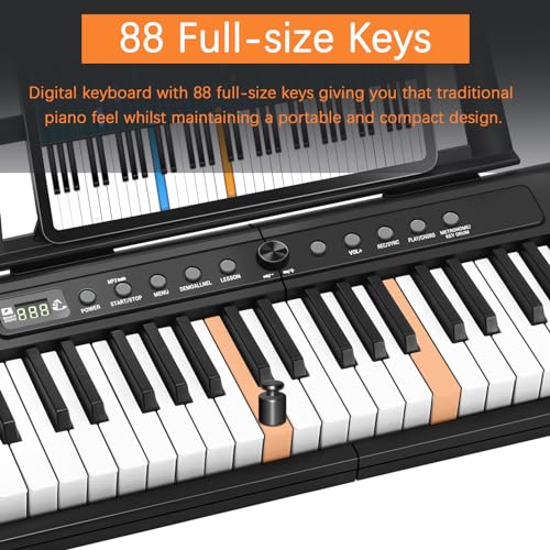 88 Key Digital Piano with Bluetooth and MIDI