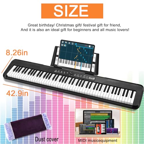 88 Key Digital Piano with Bluetooth and MIDI