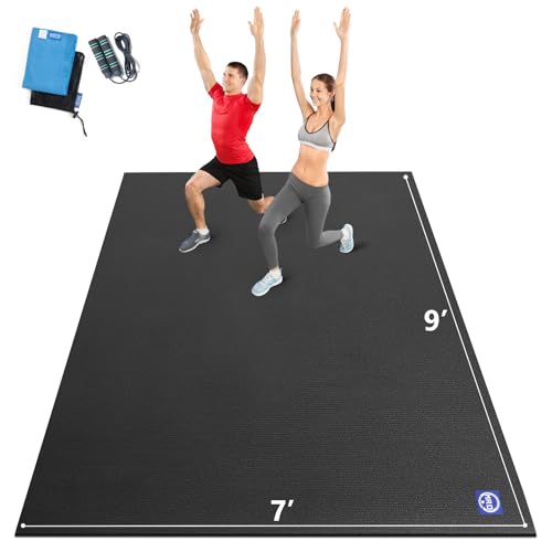 XL High-Density Exercise Mat, Non-Slip, Durable (Black)